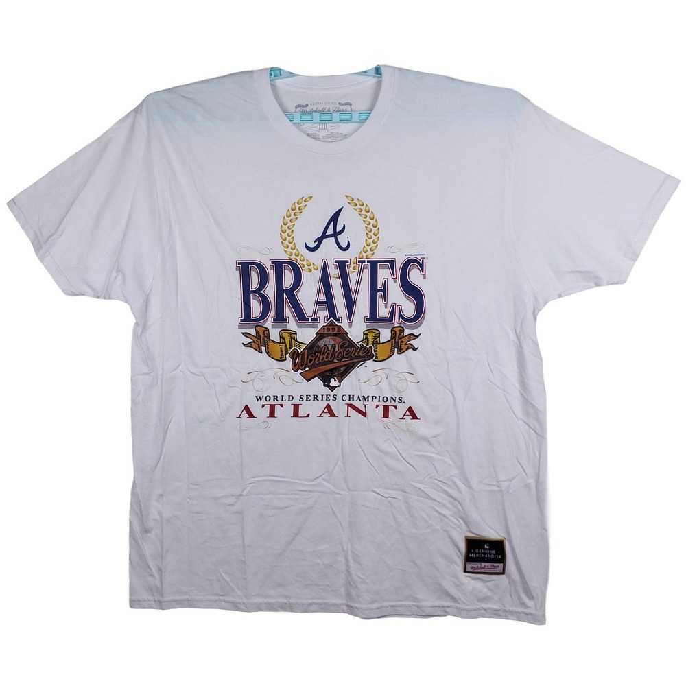Atlanta Braves‎ Mitchell & Ness MLB 3XL XXXL Shirt 1995 World Series Art NWT
